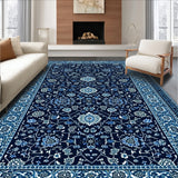 Ultra Soft Area Rug, Non Slip, Stain Resistant, Washable Area Rugs for Living Room, Bedroom, Soft Traditional Navy Blue Prayer Rug(Blue)