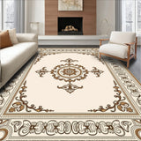 Ornate Medallion Flourish with Intricate Border Detailing(Beige)
