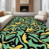 Fresh Palm Frond Mosaic with Abstract Interlocking Festive(Black)