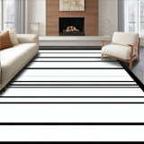 Elegant Black and White Striped Subtle Contrast Area(Gray)