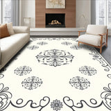 Elegant Damask Flourish Medallion Adirondack(Black)