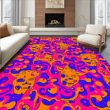 Semicircular Featuring Festive Cat Skulls and Vibrant Floral Motifs(Pink)