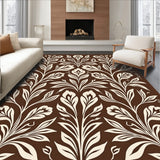 Modern Paisley Garden with Stylized Vine and Petal(Brown)