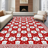 Traditional Winter Plaid with Interlocking Reindeer Design(Red)
