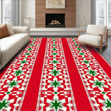 Festive Argyle with Interlocking Starbursts and Vintage Checkered Bands(Red)