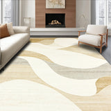 Contemporary Area Beige Non Slip Low Pile(Beige)