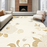 Ethereal Beige & Ivory Abstract Blossom Design for Interior(Ivory)