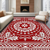 Festive Interlocking Snowflake Medallion with Nordic Starburst Motif(Red)