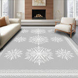 Festive Snowflake Winter Wonderland Holiday Celebration Floor(Gray)