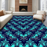 Elegant Swirl Trellis Abstract Vintage Inspired (Blue)
