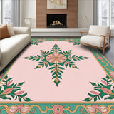 Vintage Medallion Heritage with Laurel Motif and Botanical Flourish(Pink)