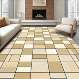 Chic Beige Area Contemporary Checkered for Living Spaces(Beige)