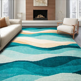 Beige Teal Beachfront Coastal Ocean Theme Indoor(Blue)