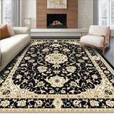 Elegant Traditional Area with Intricate Black and Beige(Black)