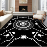 Celestial Starburst Motif with Abstract Interlocking Lines(Black)