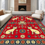 Ancestral Feline Celebration Semicircular Entryway(Red)