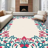 Romantic Garden Scrollwork with Lush Blooming Rose Vines and Elegant Filigree(Ivory)