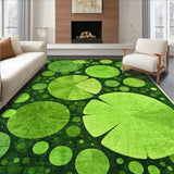 Frog Haven Playful Lily Pad Inspired Accent Green Rug(Green)