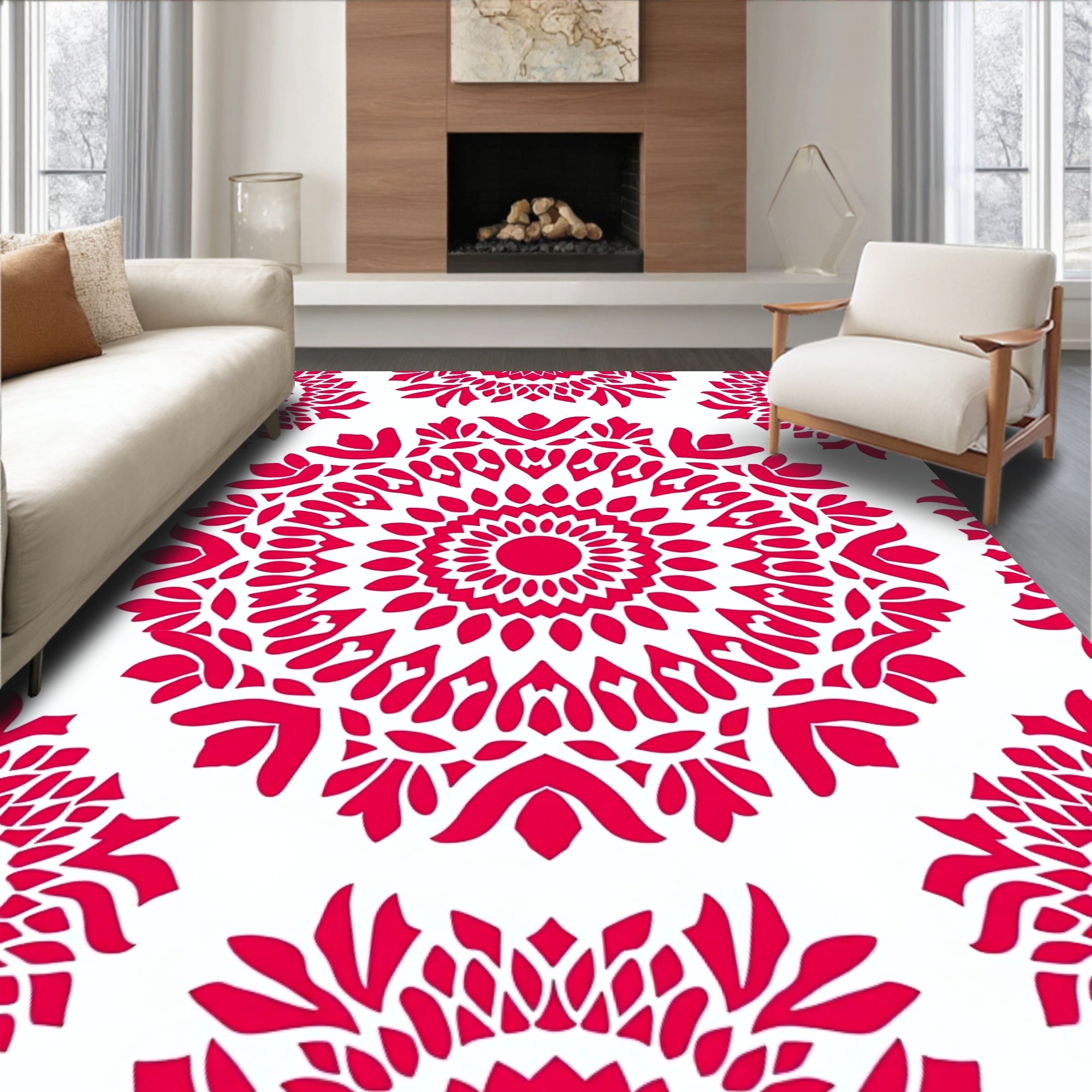Bloom Enchanted Garden Motif Contemporary Design (Red) - ODIKA