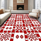 Classic Gingham Checkered Patchwork with Festive Accents(Red)