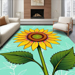Sunflower Burst Design with Delicate Botanical Details (Yellow) - ODIKA