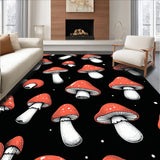 Ultra Soft Area Rug, Non Slip, Stain Resistant, Washable Area Rugs for Living Room, Bedroom, Elegant Black Memory Foam Office Floor Mat(Red)