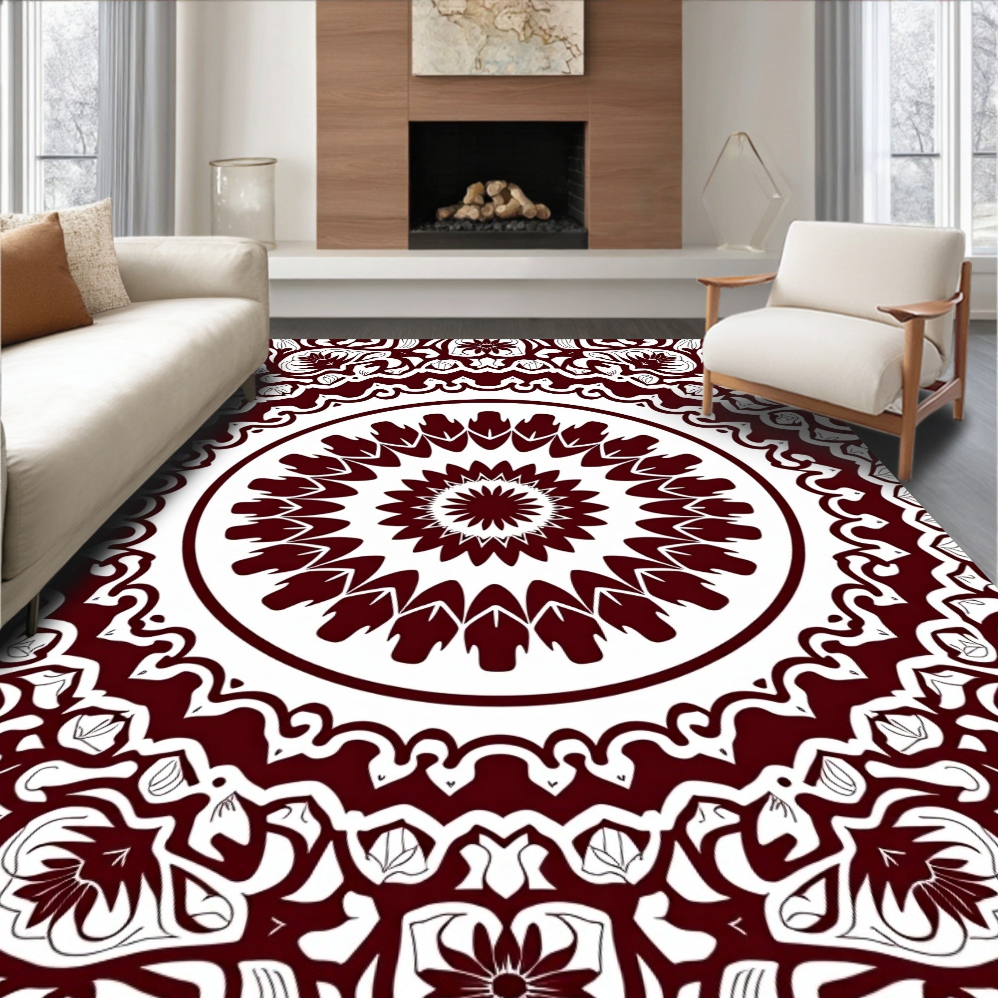 Inspired Design Featuring Stylized Petal Whorls (Brown) - ODIKA