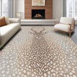 Ultra Soft Area Rug, Non Slip, Stain Resistant, Washable Area Rugs for Living Room, Bedroom, Modern Antelope Print Living Room Area Rug(Beige)