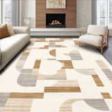 Foldable Kitchen Lightweight Beige Runner Abstract Geometric(Beige)