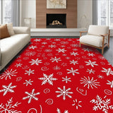 Seasonal Snow Dance Area with Whimsical Flurry Motifs(Red)