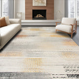 Contemporary Distressed Geometric beige Area Design(Gray)