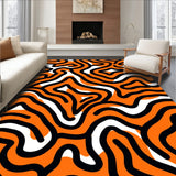 Monochrome Wave Interlocking Stripe Contemporary Artistic Motif(Orange)