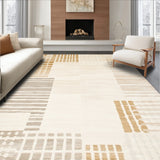 Chic Geometric Area in Warm Beige and Cream Tones(Beige)