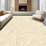 Elegant Swirling Paisley Abstract Contemporary Artistic Decorative (Ivory)