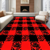 Buffalo Checkered Patchwork with Festive Pine Needle Accents(Red)