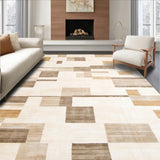 Contemporary Beige Area Featuring Bold Geometric Shapes and Contrast(Beige)