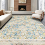 Contemporary Artistic Beige and Azure Area(Beige)