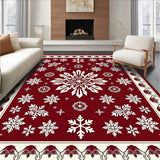 Festive Holiday Interlocking Snowflake Textile(Red)