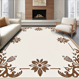 Distressed Vintage Overdyed with Faded Botanical Motifs(Brown)