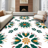 Winter Forest Medallion with Stylized Pine Branches and Starburst Highlights(Green)