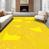 Abstract Swirl Design Yellow Area Unique Floor Accent(Yellow)