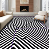 Abstract Herringbone Fuzzy Striped Contemporary Modern Aesthetic(Black)
