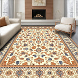 Coastal French Paisley Pattern Easy Cleaning Non Shedding Backyard Rug(Beige)