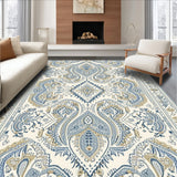 Ultra Soft Area Rug, Non Slip, Stain Resistant, Washable Area Rugs for Living Room, Bedroom, Boho Chic Paisley Living Room Rug(Beige)