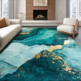 Elegant Gold Veined Aesthetic(Blue)