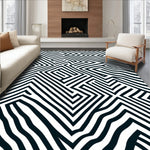 Interlocking Chevron Maze with Nordic Minimalist Motifs (Black) - ODIKA