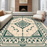 Boho Medallion with Vintage Chevron and Delicate Grid(Beige)