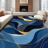 Sophisticated Gold Accented Swirl Design(Blue)