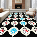 Buffalo Check Winter Wonderland with Playful Snowman Accents(Black)