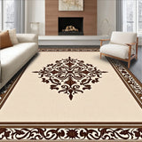 Autumn Harvest Medallion with Scrollwork Vine Motifs(Beige)